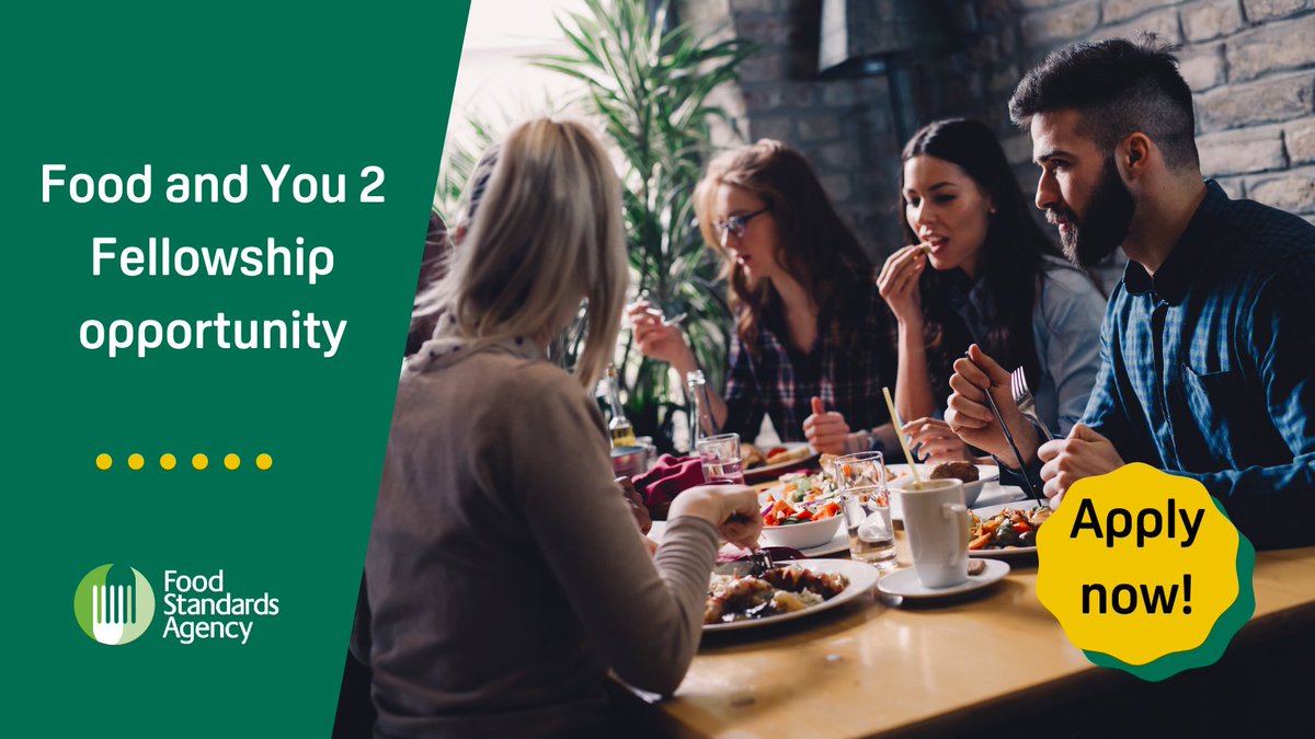 foodgov's tweet image. We’re looking for a Research Fellow to work with our analytics unit on Food and You 2, our flagship survey on consumer attitudes and behaviours related to food. 

Apply now: food.gov.uk/about-us/food-…   

#FSAScience #SocialScience