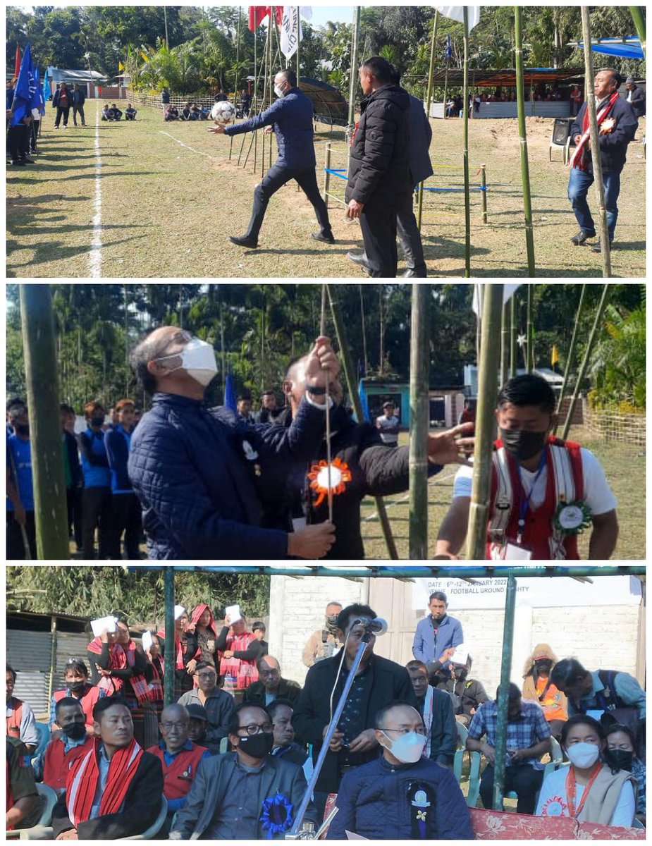 The 70th session of Sanis Range Sports Association (SRSA) sports meet 2022 kick start today at Baghty town football ground.

The tournament was declared open by the special guest, honourable advisor GoN, <a href="/BJP4India/">BJP</a> spokesperson <a href="/MmhonlumoKikon/">Mmhonlumo Kikon</a> 
<a href="/BJP4Nagaland/">BJP Nagaland</a>