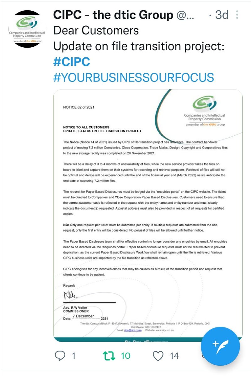 ThabangWaLona's tweet image. Healing #SharedThoughts 
🇿🇦 Shared Caring4Helps
✌🏾😇
Friends here&apos;s the quicker link to #CIPC self help portal-app for those who are to start new company registration(s) and also of you that need to do adjustments on your business registered profile(s)