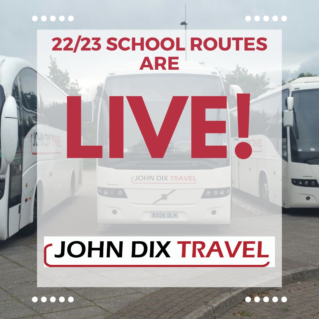 Happy New Year Twitter! Our school route for 22/23 are now live here johndixtravel.co.uk/school-routes/. Please book soon to avoid disappointment! #gloucester #CHELTENHAM #Gloucestershire #gloshour #gloucesterschools