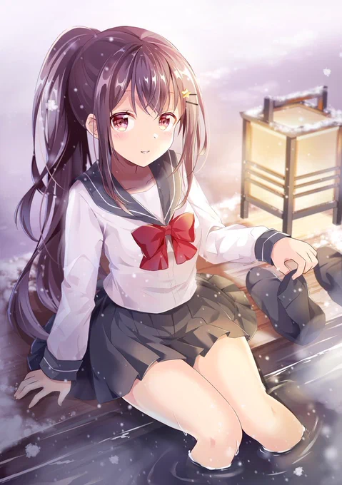 今日は雪で寒かったですね〜
こんな日には…足湯かんろちゃん❄️ 