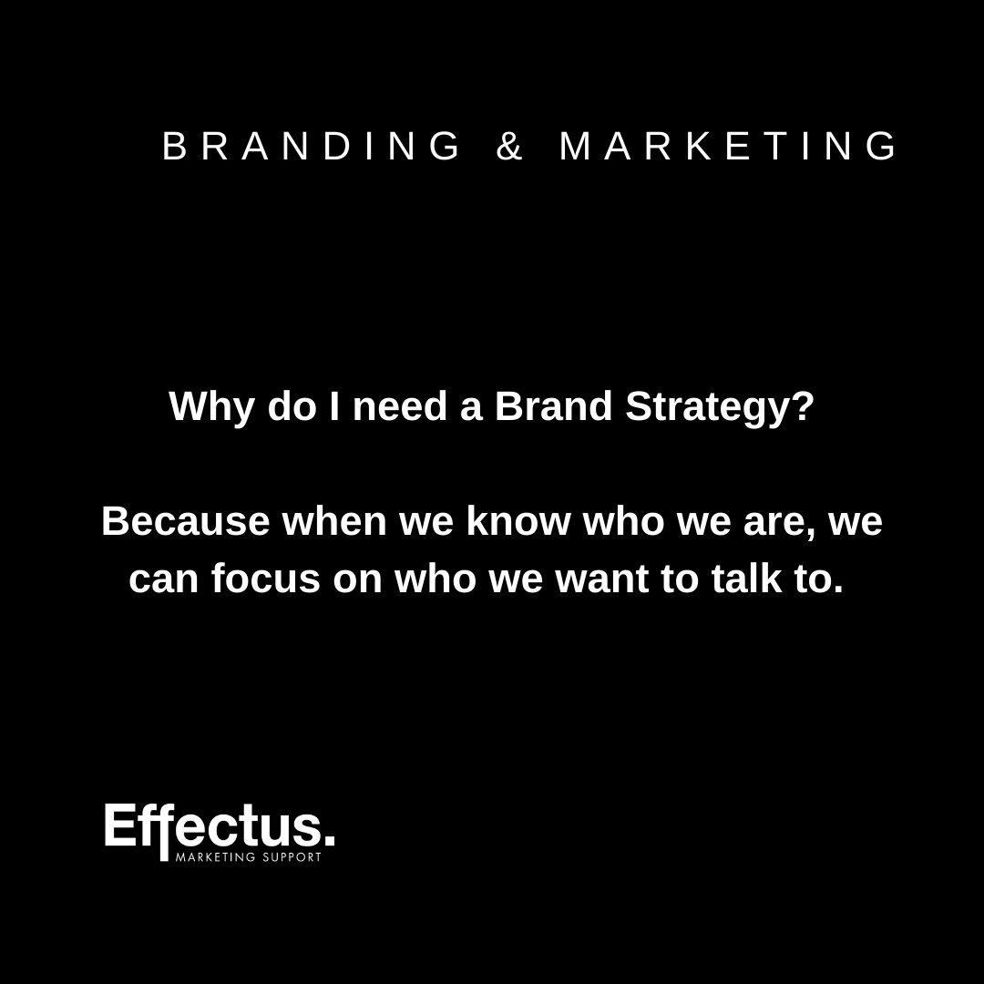 Branding is critical for business success and a Brand Strategy is the first step to this success. 

When we know who we are, we can focus on who we want to talk to. 
#EffectusGroup #Branding #BrandStrategy #Success #Focus #Marketing