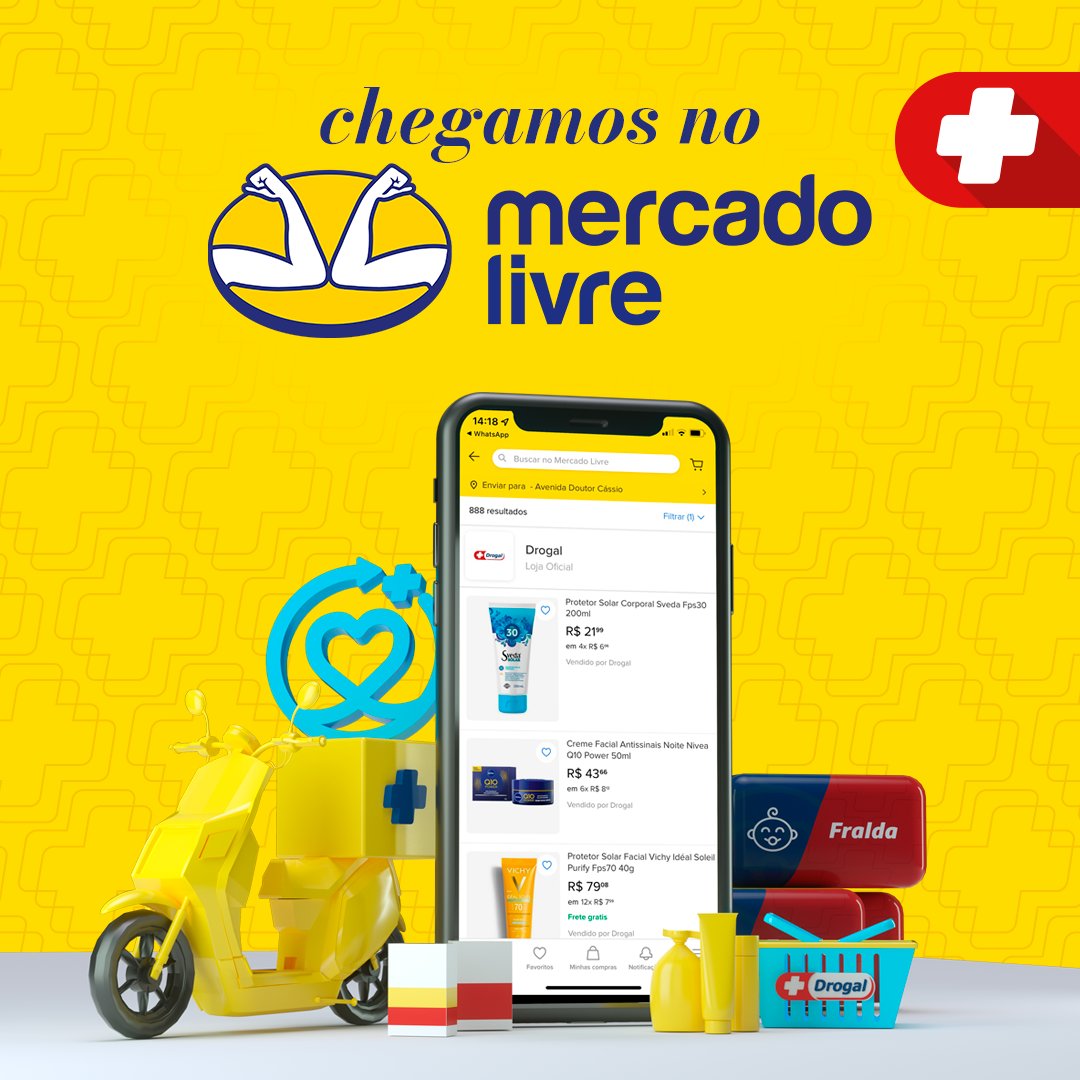 Drogal on X: É OFICIAL: Chegamos no Mercado Livre! Agora você encontra o  nosso mix de produtos em nossa lojinha dentro do Mercado Livre. Corre e  aproveite para comprar tudo o que