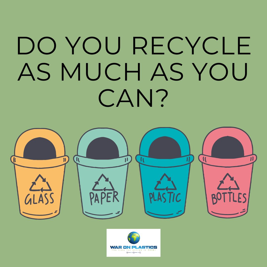 PlasticsWar's tweet photo. Be honest with yourself, do you recycle as much as you possibly can? Can you be doing more? Head to our website to pick up some sustainable tips 👉 https://t.co/5Gk4UnrRai
#waronplastics #plasticswar #plasticwar #singleusplastic #recycle #recycling https://t.co/Gm73nXQ8Af
