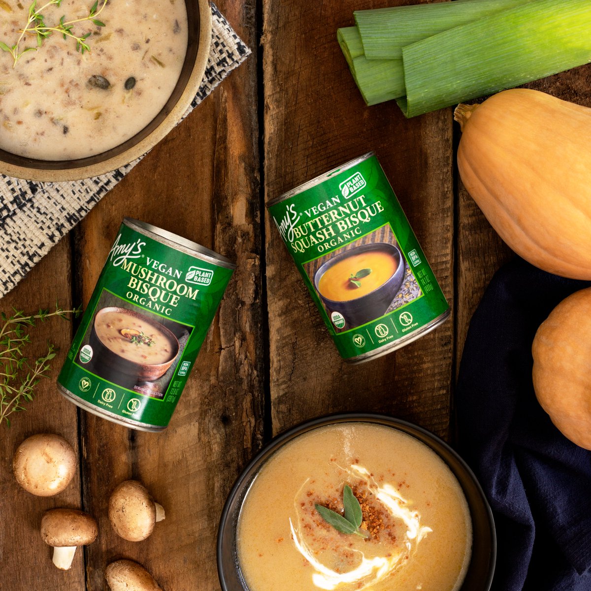 🚨NEW SOUPS ALERT! 🚨 Not only is it #Veganuary but it's also National Soup Month! What better way to celebrate than by launching two new soups? Learn more here: amys.com/nvs