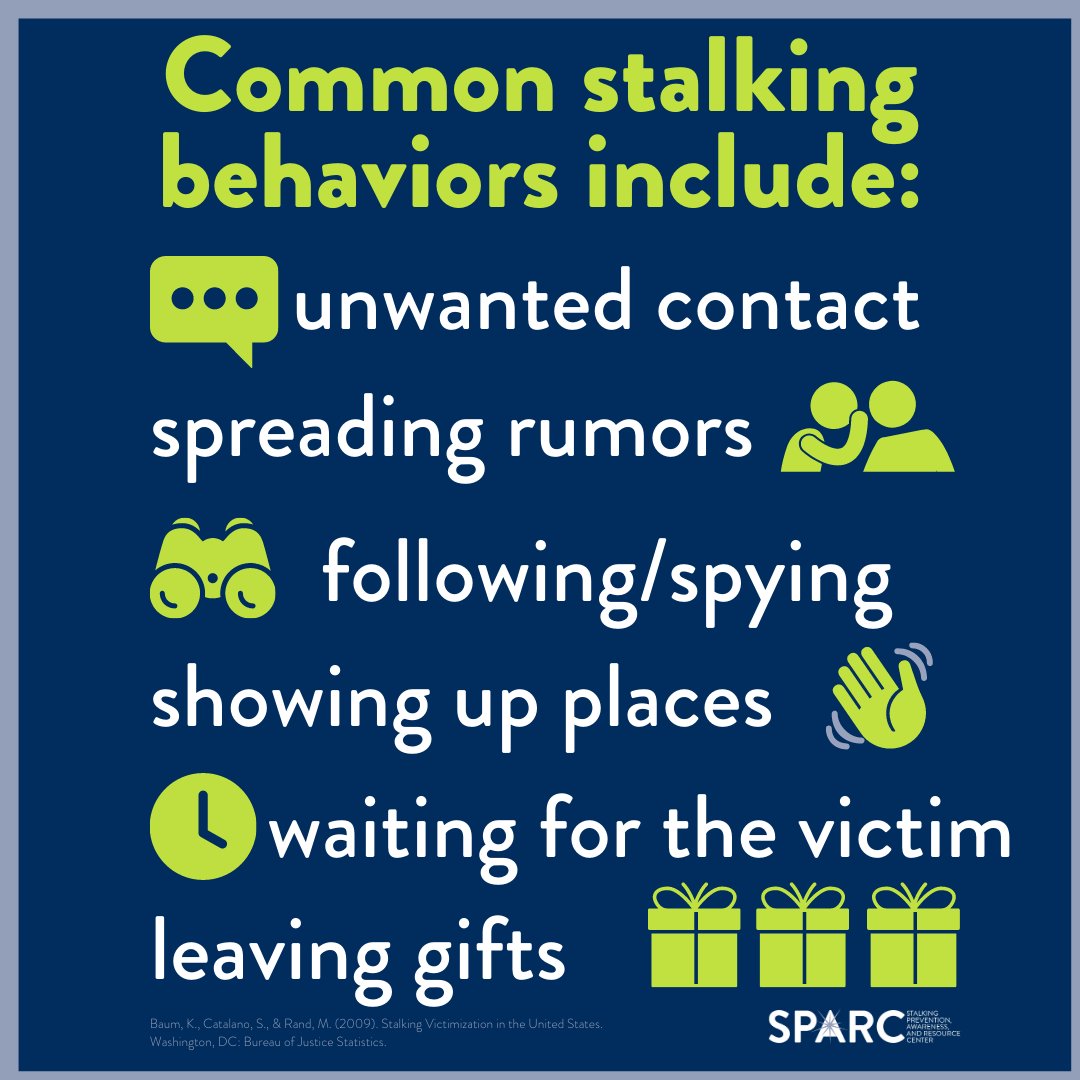 Know it. Name it. Stop it. January is National Stalking Awareness Month.

#traumahealing #stalkerawareness