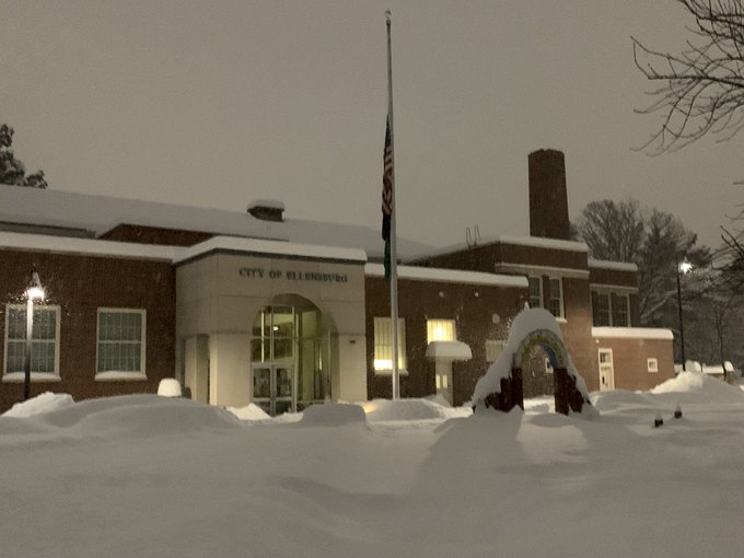 City Hall with snow