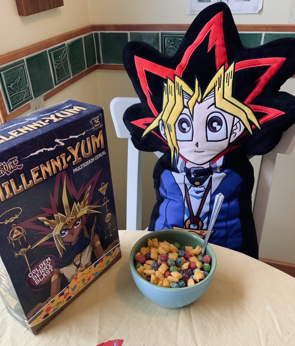 yugi_n0's tweet photo. babe what’s wrong… you haven’t touched your Yu-Gi-Oh! 25th anniversary FYE exclusive milleni-yum golden berry blast multigrain cereal… https://t.co/qFzSjcYZKp