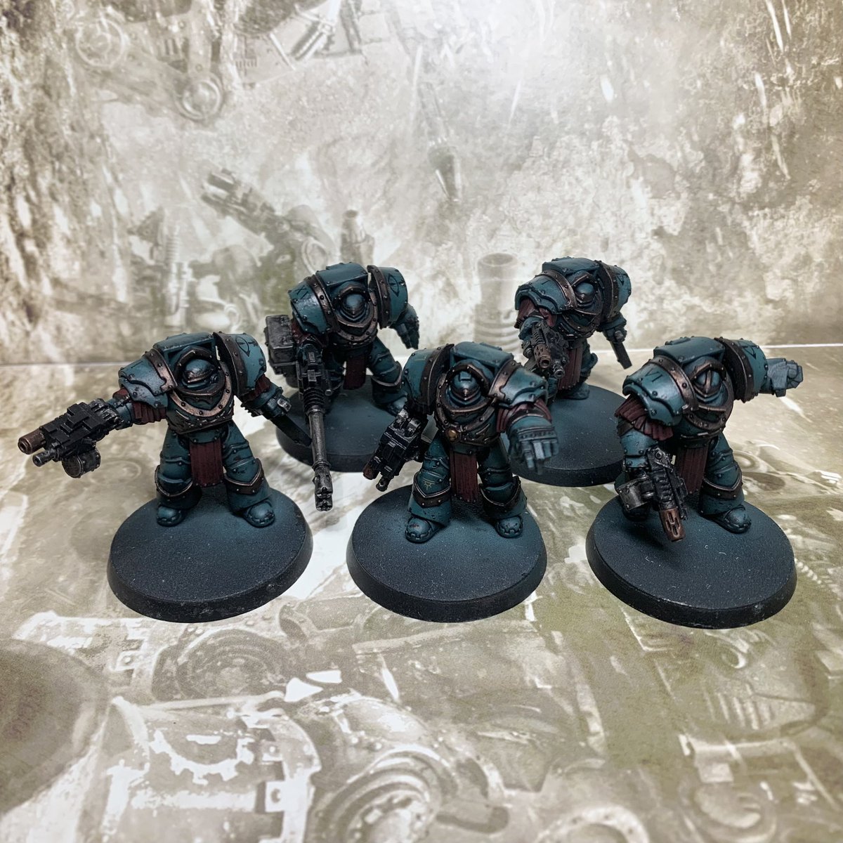 Terminator Squad Ghalen just basing away from tabletop standard. Highlights to be done at a later date. 

#WarhammerCommunity #horusheresy #sonsofhorus #warhammer30k