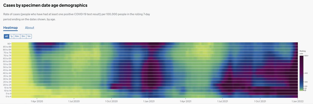 Christmas holiday mixing shifted the age distribution of Omicron cases to older age groups - see the top right of this plot. (coronavirus.data.gov.uk)