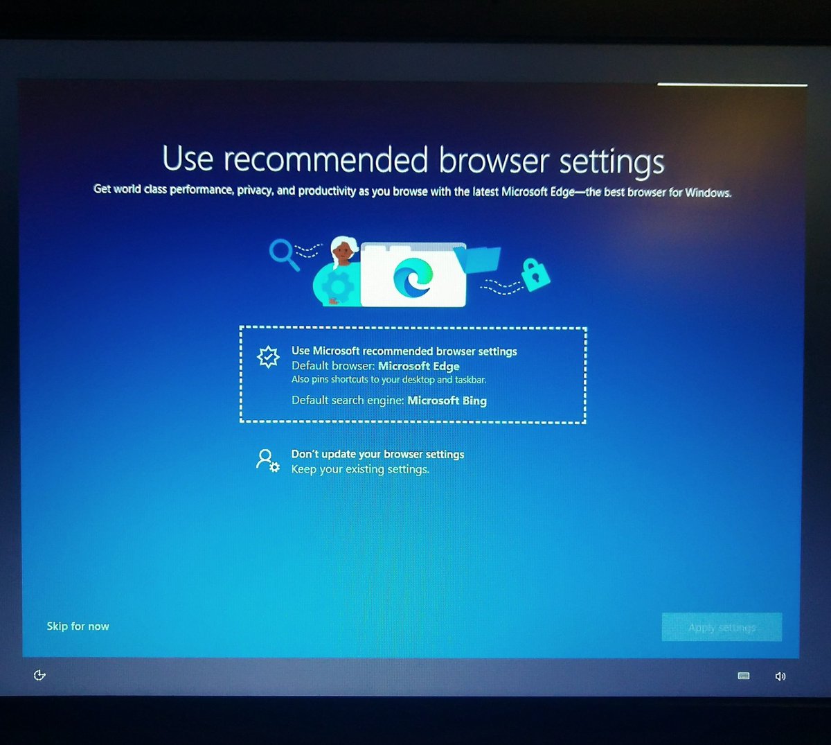 EmaTheMirror's tweet photo. Firefox user ATM. Rebooting after a minor Win 10 update, this **** pops up unrequested at startup and takes a good amount of time to load.

(Spoiler: still using Firefox)

@Microsoft @firefox @mozilla @MicrosoftEdge @PCMag @pcworld
#Windows #microsoftedge #microsoft #firefox https://t.co/beX1nbtUSA