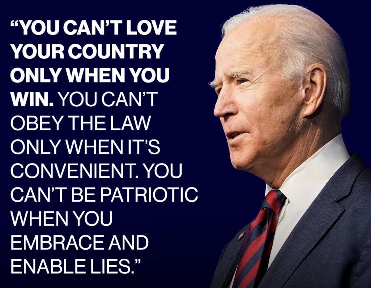 TheDemCoalition's tweet photo. “You can’t love your country only when you win. You can’t obey the law only when it’s convenient. You can’t be patriotic when you embrace and enable lies.” - @POTUS

Watch President Biden's great #January6th speech here: https://t.co/0LoWlH0rFx

#TrumpCoupAttempt https://t.co/KqoPs0EnMH