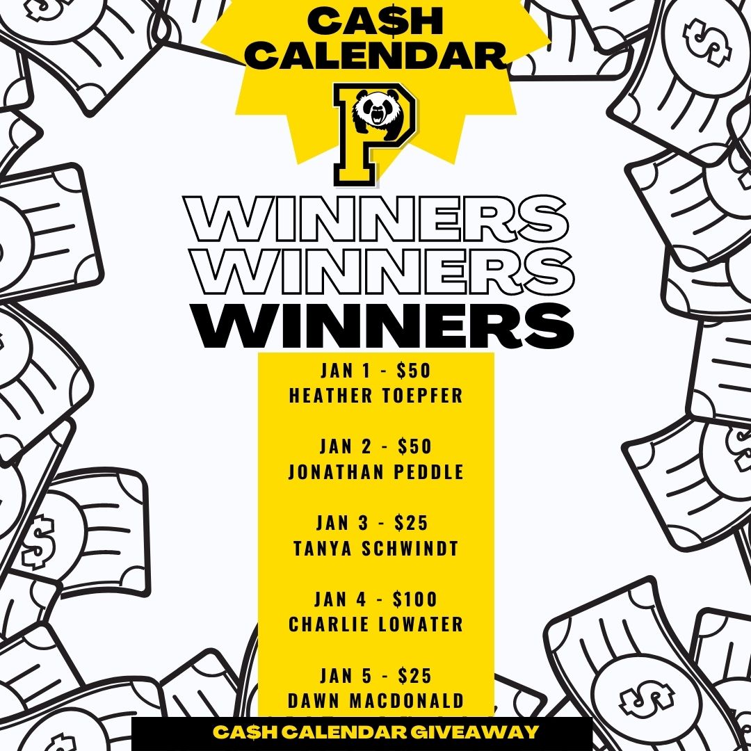 U15AAPandas's tweet photo. Congratulations to the first 5 ca$h calendar winners! We'll continue to draw each day throughout January.
Good luck and thanks for your support!🍀
#winners #cashcalendar #supportlocalhockey #supportfemalehockey #pandas #hockeylife #pandahockey #instahockey #pucklife #hockey https://t.co/0DzqML012S