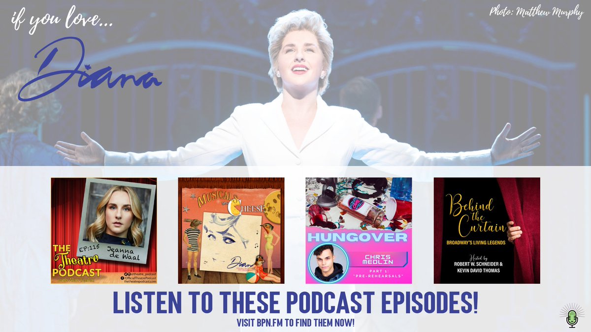 BwayPodNetwork's tweet photo. Did you love @DianaOnBroadway? Check out these podcast episodes for more great content featuring the stars of the beloved musical at https://t.co/vwsAr4DEJK! https://t.co/aIMCA5YubQ