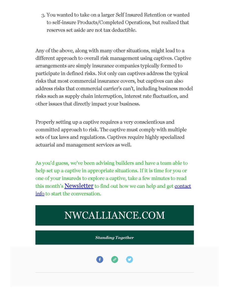 AllianceNwc's tweet image. Getting too big for your #INSURANCEPROGRAM? 
When do #Captives make sense? Check out @AllianceNwc  #newsletter that will tell you all about it!
nwcalliance.com/2020/09/14/nwc…