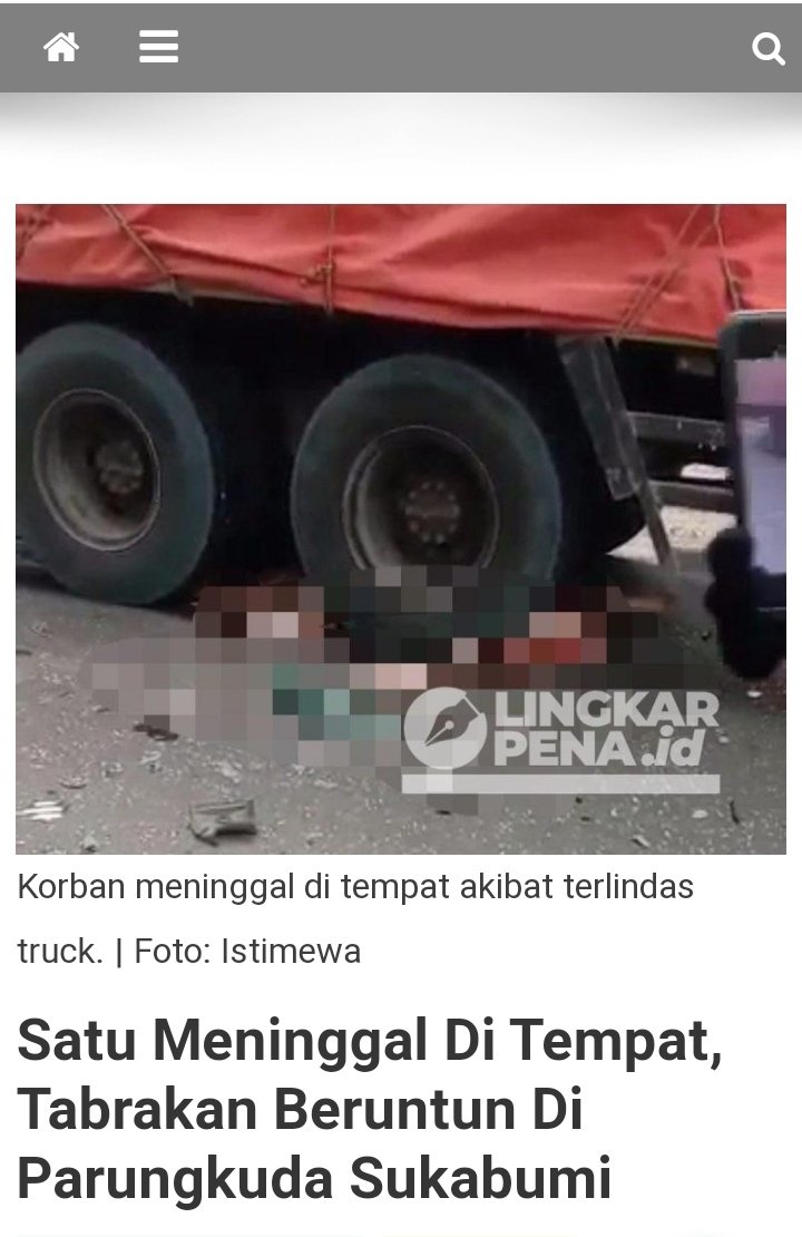 Satu Meninggal di Tempat, Tabrakan Beruntun di Parungkuda Sukabumi lingkarpena.id/satu-meninggal…