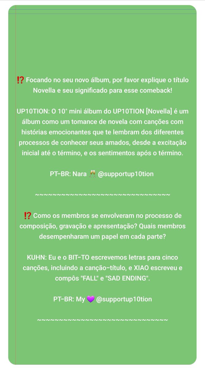 supportup10tion's tweet photo. [#TRANS] Tradução da entrevista do @UP10TION para a ALLKPOP! #Novella

🆙️Não a utilize sem dar os devidos créditos!
📌https://t.co/D7dZ7Uk7F7

Equipe SUBR🐸💜🥂 @supportup10tion https://t.co/BKb2GIJvf1