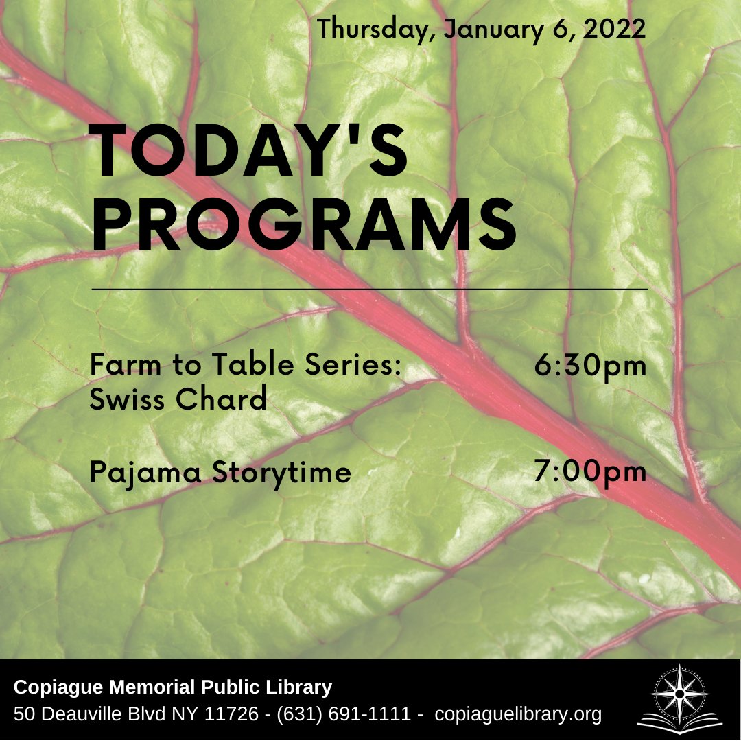 CopiagueLibrary's tweet photo. Don't miss today's programs!
https://t.co/skdZ6diRDs
https://t.co/6v4mew2o8W
#CopiagueLibrary #VirtualPrograms #Libraries #CopiagueNY https://t.co/bNLEDNvgCd