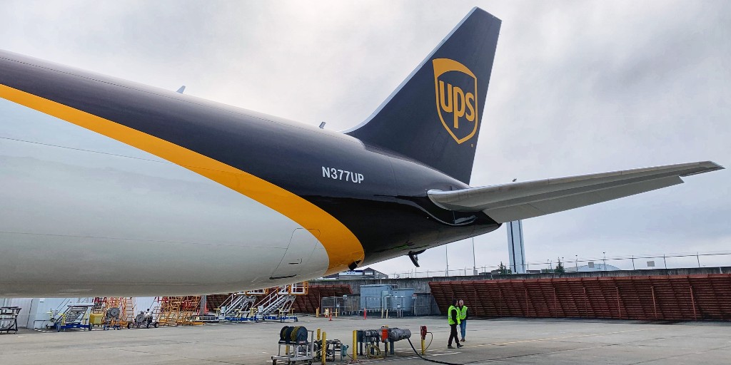 UPSAirlines's tweet photo. #TBT ✈️ We received a special delivery from 
@BoeingAirplanes last month. Tail N377UP joined our @UPS 767 fleet. #aviation #avgeeks https://t.co/9vea380ZUR