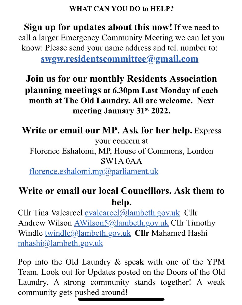 Here is the Urgent Community Notice 🚨 drafted before @HydeHousing’s threat to change the locks tmrw (07Jan22). 

You cannot imagine how muted Christmas was for the community.😞 Emergency 🆘 talks/meetings were held by residents, emails sent to Hyde and this notice was drafted: