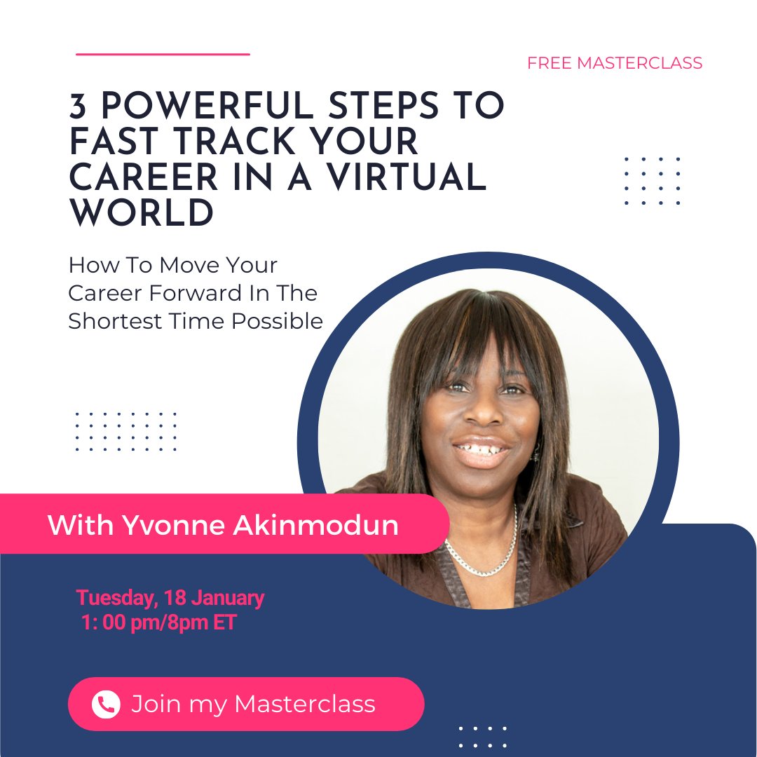 I am hosting a FREE Masterclass. Have you been thinking about your next career move? if so, this masterclass is for you.

Click on the details below to sign up.
#leadership #jobsearch #careerchange  #over40 #over50 #overfifty #overforty #publicsector eventbrite.co.uk/e/235901627117