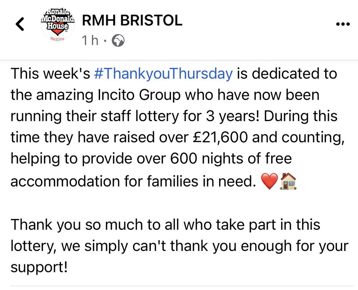 We ❤️ @RMHBristol and encourage other business to have fun with this simple but effective way to fundraise - and to develop happy staff! Please contact RMHB Bristol for any ‘how to’ info