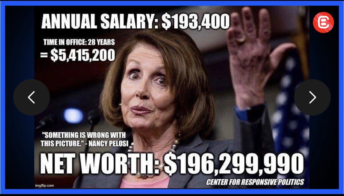 .<a href="/SpeakerPelosi/">Nancy Pelosi</a> has a net worth of $200m - let that sink in.