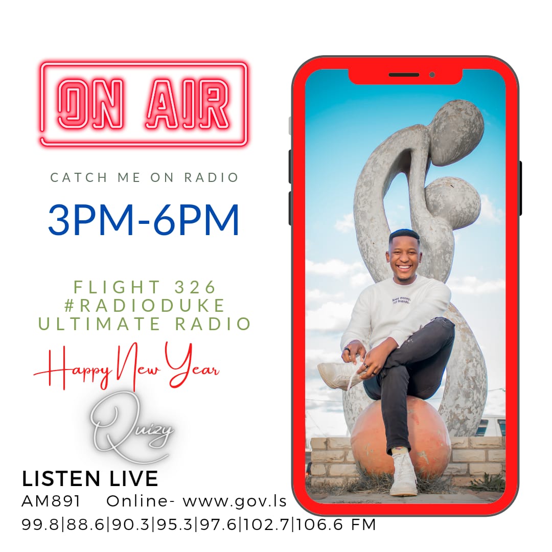 UltimateRadioLS's tweet photo. It is that time again, #Flight326 💥💥 is here with #TheeRadioDuke @quizydj with you till 6pm!
#ThisAfternoon 
Check In 📍 (Where are you listening in from?)
15:40 #IsYourCompanyCool 🕺
16:20 #LetsBrag 🙃
16:35 #CelebrityInterview @KommandaObbs 
17:15 #GetYourVoiceHeard 🎤 https://t.co/RyOM7Ypu3I