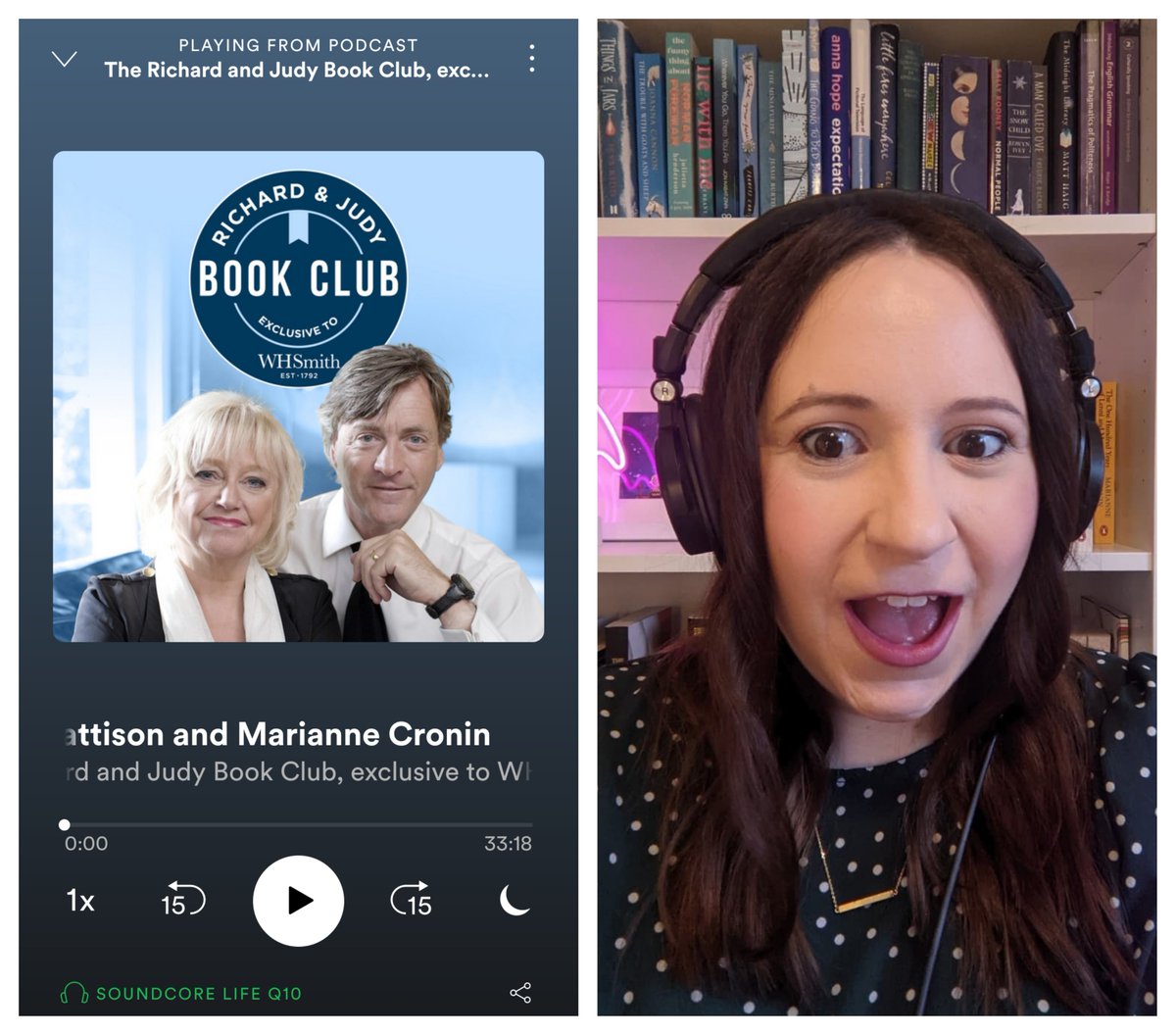 This one time, me and my pals Richard and Judy and Vicky Pattison sat down to chat about books for the <a href="/WHSmith/">WHSmith</a>  podcast. No reason to freak out (jk here's me freaking out just before we started recording 😂) we chat about  Lenni and Margot and Vicky's book The Secret to Happy