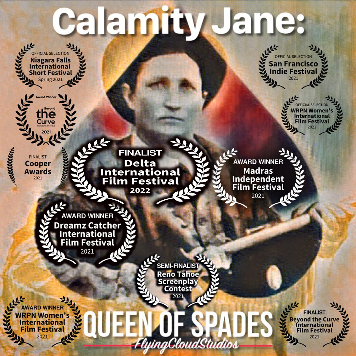 desetoiles10's tweet image. So proud of my script for 'Calamity Jane, Queen of Spades', just selected FINALIST for @film_delta . I've been working on her story for close to 11 years, writing, re-writing, getting feedback. This was a #greatwoman !
