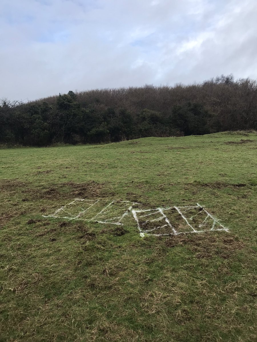 JoHatty's tweet photo. “It’s a little bit muddy, this feeling outside..” 
#SiteVisit #MarkingOut #PublicArt #SuchFun https://t.co/UH8xgnieDB