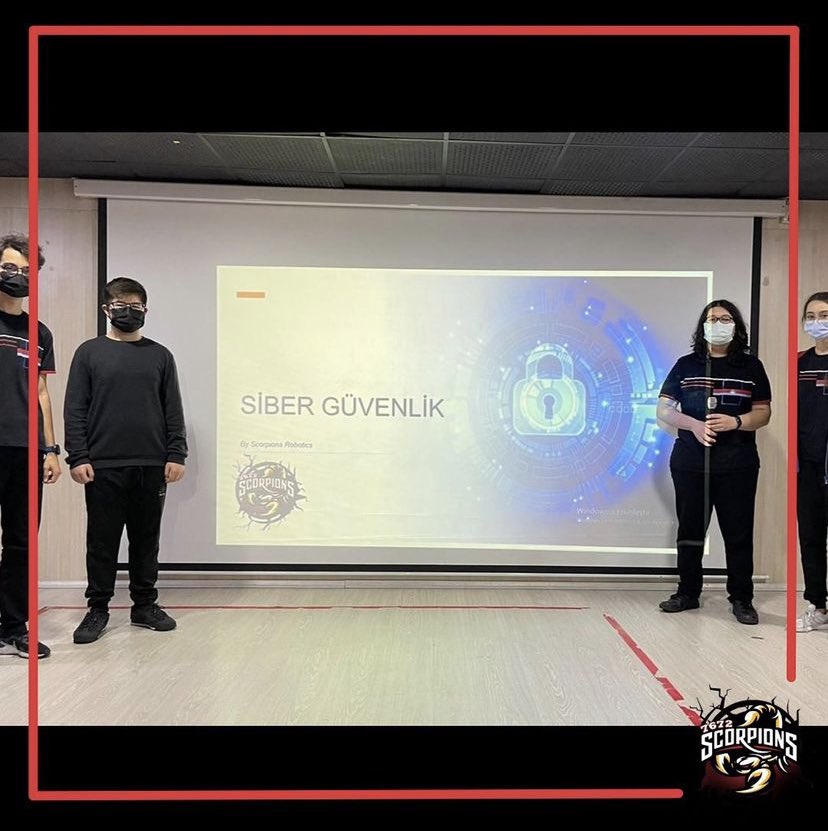 scorpions7672's tweet photo. “Siber Güvenlik” başlıklı sunumumuzu okulumuzdaki 7. sınıf öğrencileri ile paylaştık. #frc #frcturkey #fikretyukselfoundation #first @konyaaltibk https://t.co/vjiLukfl2M