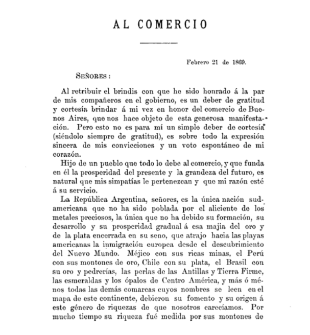 Theodiscus2's tweet photo. Discurso de Bartolomé Mitre sobre el comercio, 21 de febrero de 1869. (Se que es largo de leer pero realmente vale la pena). https://t.co/oslarLcQOb