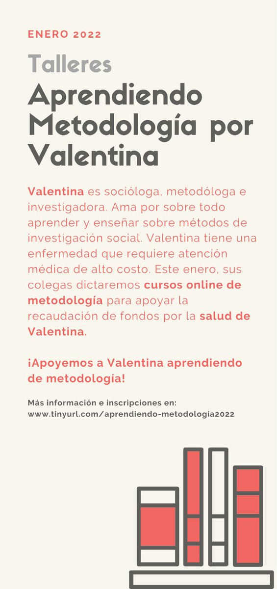 CentroCOES's tweet photo. 📢 Si buscas cursos de métodos de investigación social esta Escuela de Verano es una gran oportunidad para aprender y para ayudar, pues todo lo recaudado irá en ayuda de Valentina, patrocinada COES ➡️ Revisa el calendario con todos los cursos aquí: https://t.co/JJH00mBgve https://t.co/ojbZAiY1lr