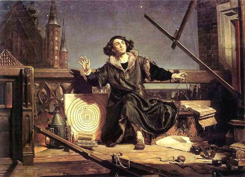 polishmathman's tweet photo. How flattering to be painted by Jan Matejko! In ‘Astronomer Copernicus, or Conversations with God’, I am conducting my observations on a tower’s balcony near a Cathedral. https://t.co/u7YcgA8oYL