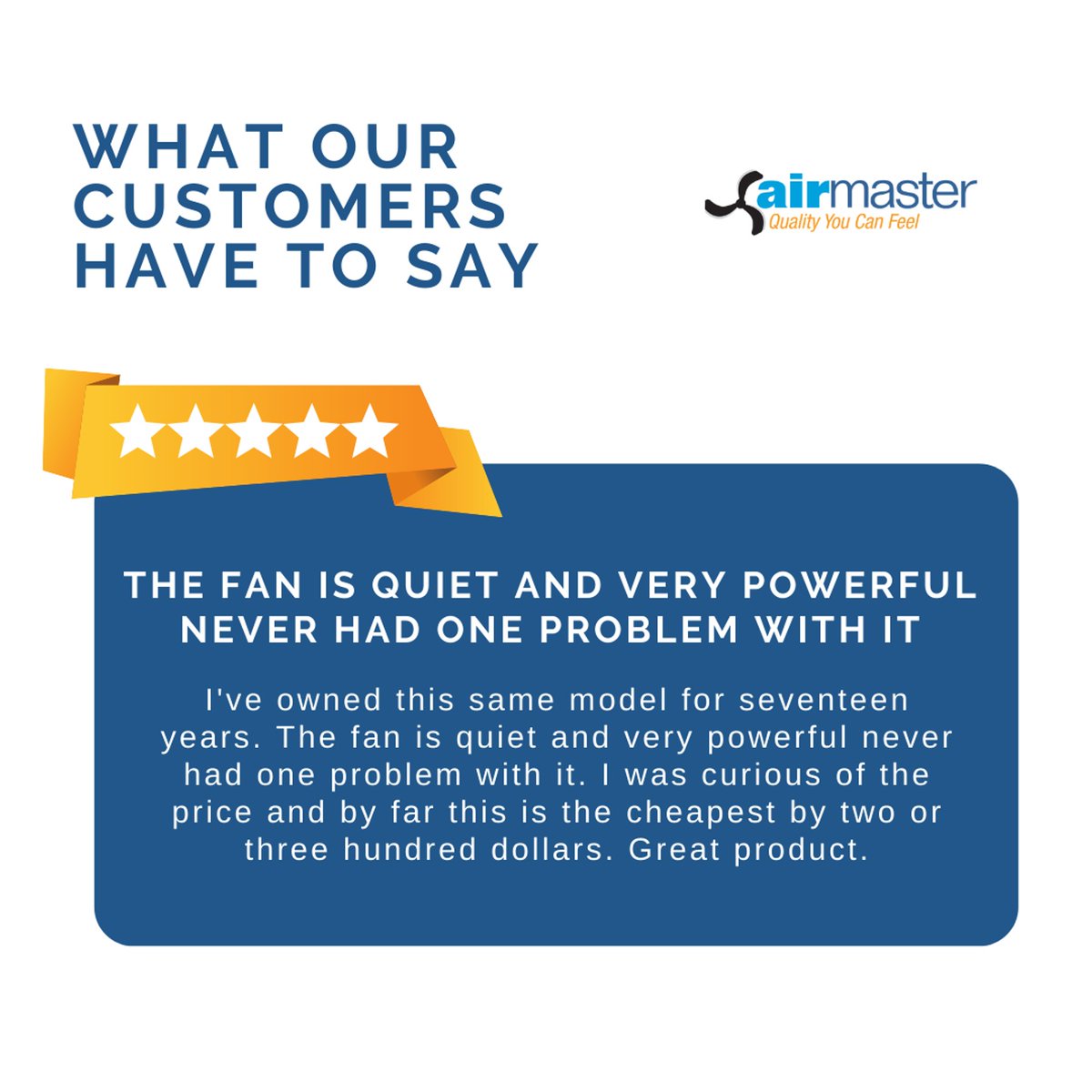 Built to last and be part of your workplace or home for years. For quality, American-Made products, choose Airmaster Fan. #ceilingfan #exhaustfan #wallfan #industrialfans #electricfan #electricfans #inlinefan #ventilationsystem #ventilationfan #industrialfan