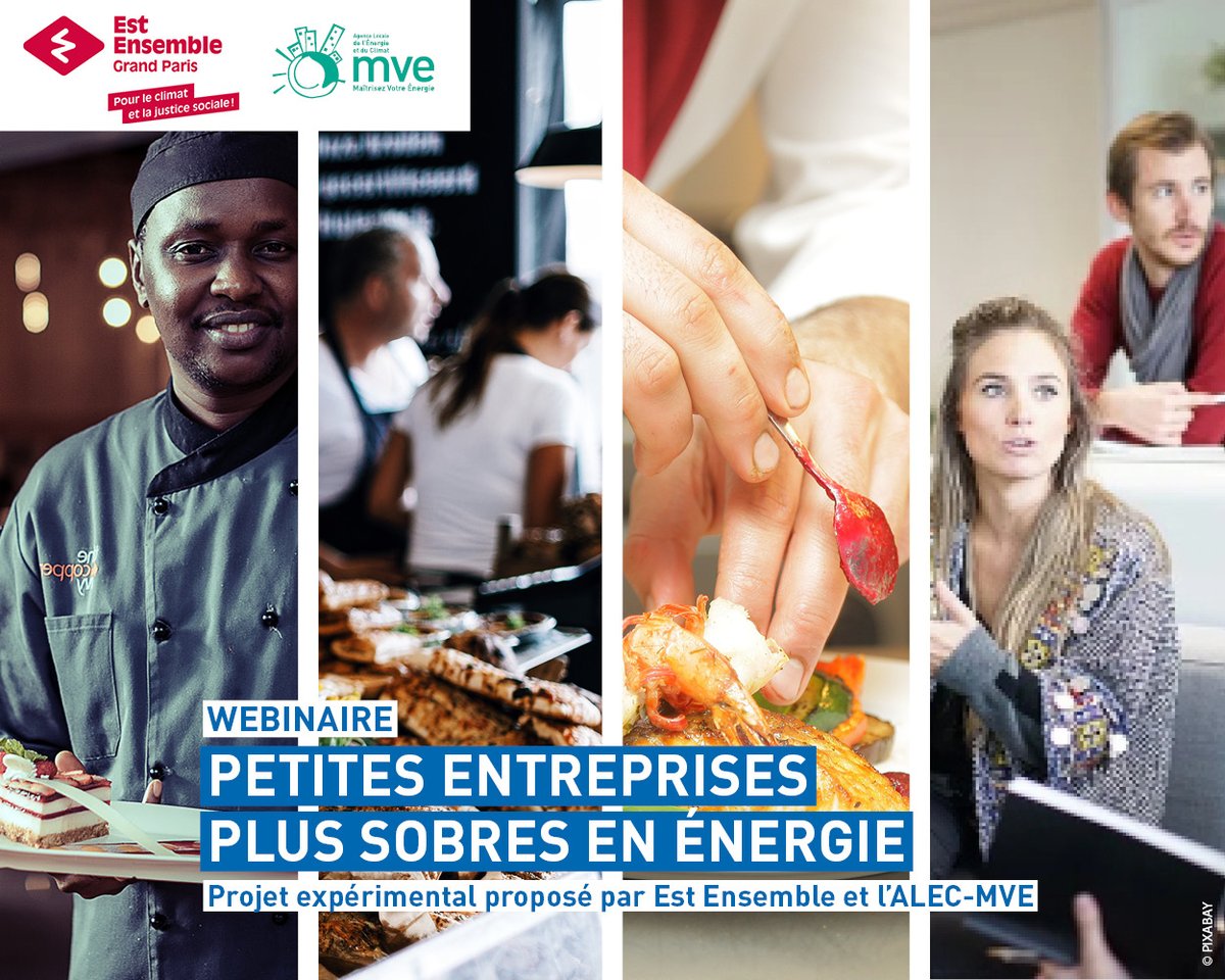 Pros, commerçants, économisez l’énergie 🔌💡dans vos locaux professionnels grâce à un projet expérimental ! Pour en savoir plus, assistez au webinaire de présentation proposé par <a href="/Est_Ensemble/">Est Ensemble</a> et @ALE_MVE lundi 10/01/2022 à 8h30. 
Inscrivez-vous ! bit.ly/3k5Ftd7