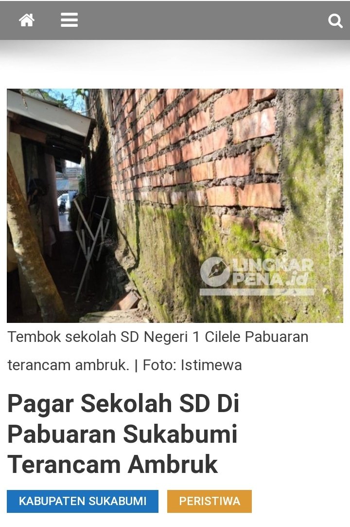 Pagar Sekolah SD di Pabuaran Sukabumi Terancam Ambruk lingkarpena.id/pagar-sekolah-…