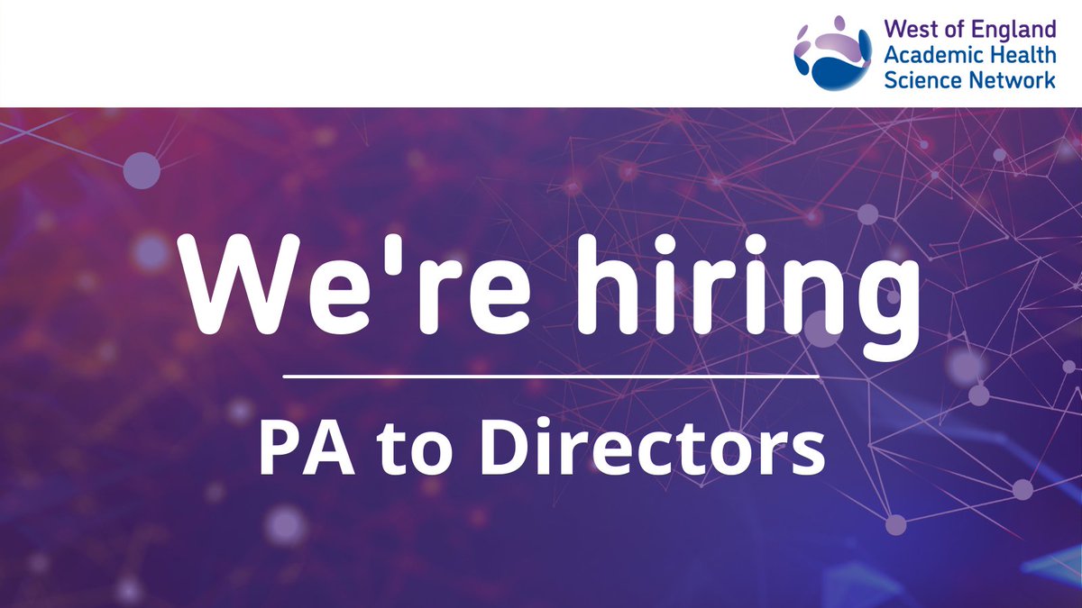 🌟Calling all Personal Assistants🌟 

Are you looking for a new &amp; cutting edge challenge?

We're recruiting for a Personal Assistant to Directors
to join us at the heart of healthcare innovation 

Closing date 18/01

Find out more 👉 jobs.nhs.uk/xi/vacancy/916…

#PAJobs #BristolJobs