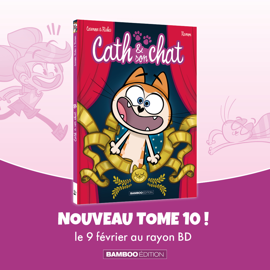 bamboo_edition's tweet photo. 😸 Cath et son chat, Sushi, reviennent pour de nouvelles aventures très animées : rendez-vous le 9 février en librairie !
Merci à @chat_matou, @Julie_Magazine et @Wapiti_Actu https://t.co/OWjDiJJl2V