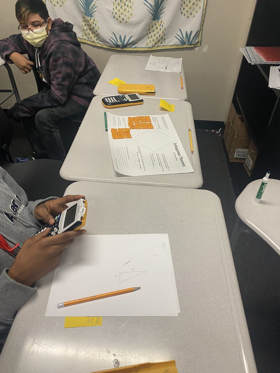 Not to be too cheesy, but Mrs. Almeida had a “grate” lesson yesterday! She was using Cheez Its to help students understand the Pythagorean theory! <a href="/HumbleISD_WMS/">Woodcreek Middle</a>