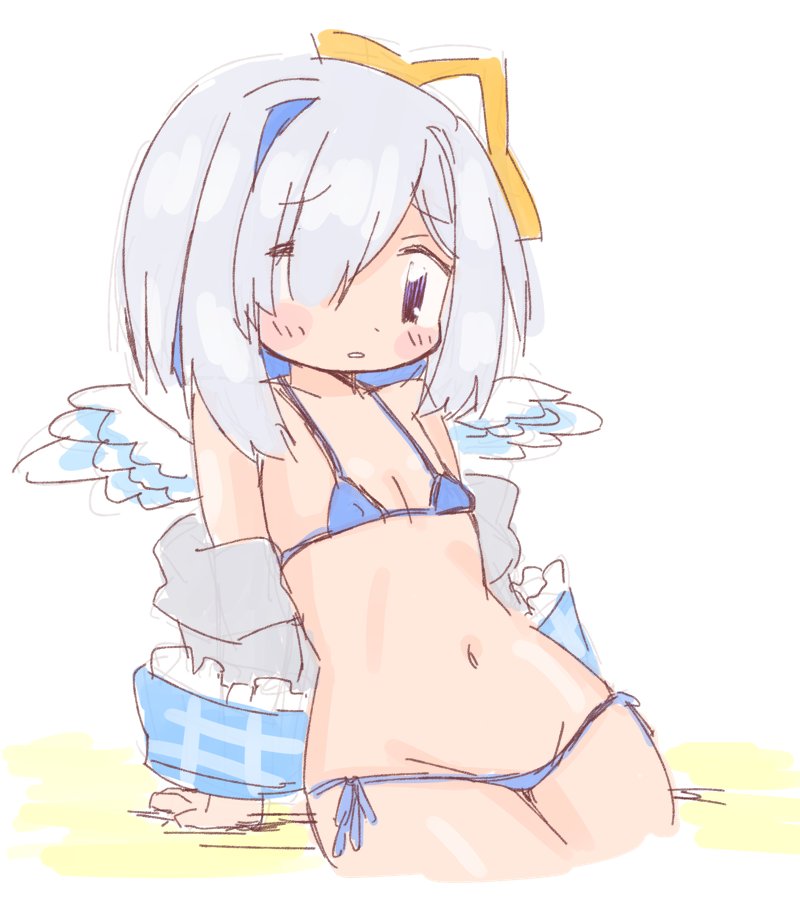 さくらみこ 「#冬だけどホロ水着 」|ねこやまのイラスト
