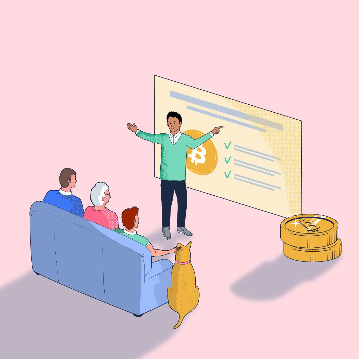 obillustration's tweet photo. Makara Illustration work part 9. Making Crypto assessable to all #Currency #cryptocurrency #illustration #Illustrator #Creative #artdirection #artdirector #illustrationartists #illustration2022 #affinitydesigner #Finance #editorialillustration #family #illustrationagency https://t.co/QkMudR0eOp