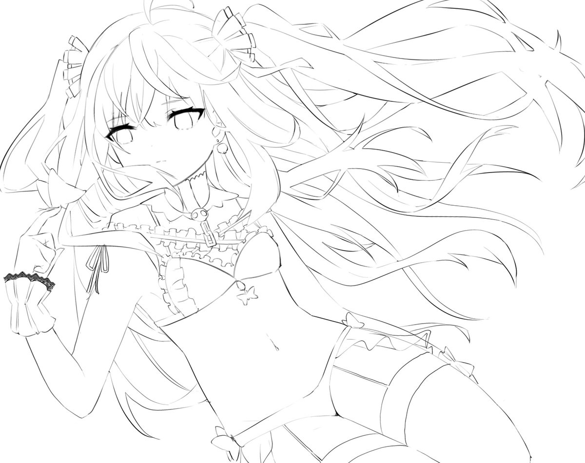 #絵クロマンサー 
線画 