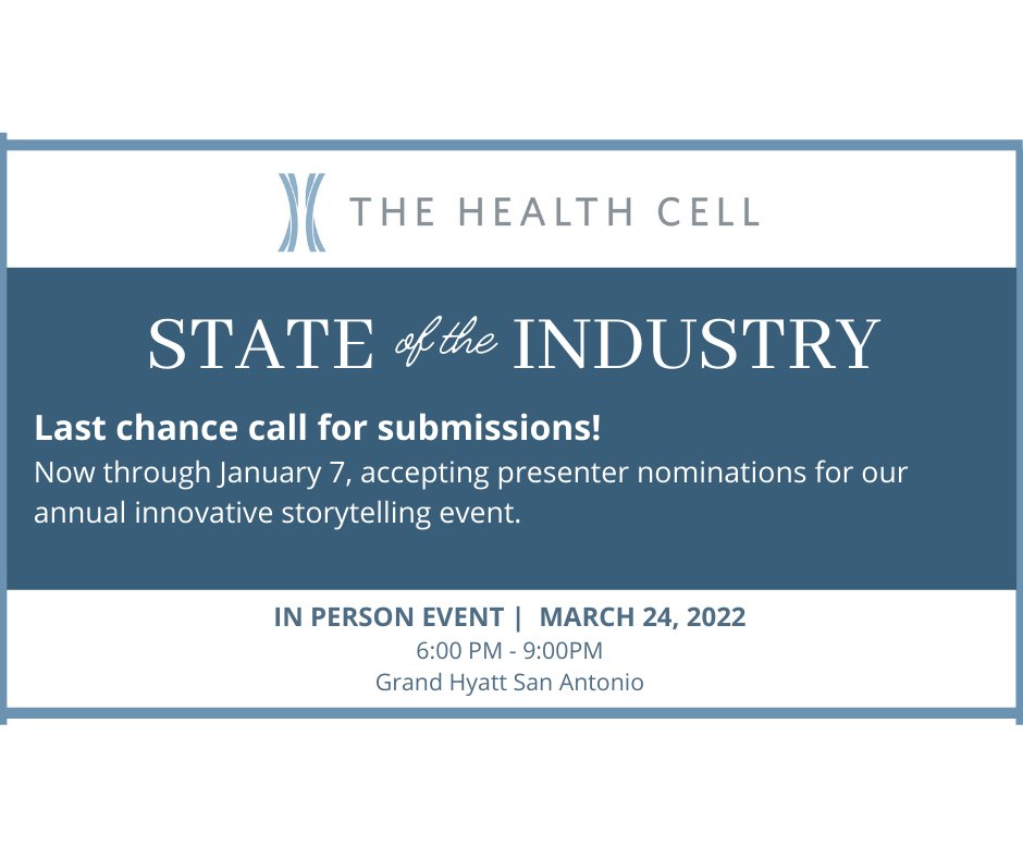 Time is running out!  We would love to hear your story at the March State of the Industry.  
Submit to be a presenter now:  ow.ly/jif950HosbQ
