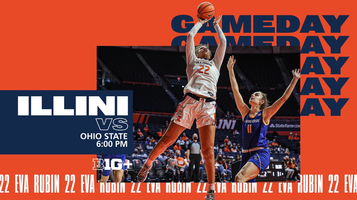 🔶🔷GAME DAY!🔷🔶

🆚 Ohio State
⏰ 6 p.m. CT
📍 Columbus, OH
📺 BigTenPlus.com
📻 FightingIllini.com/watch
📊 OSU.statbroadcast.com   

#Illini