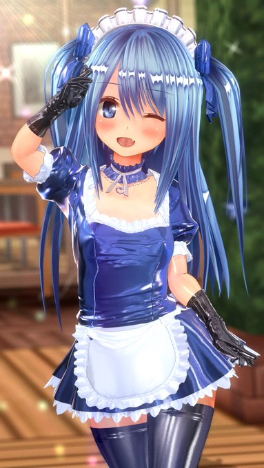 青髪メイドちゃん 