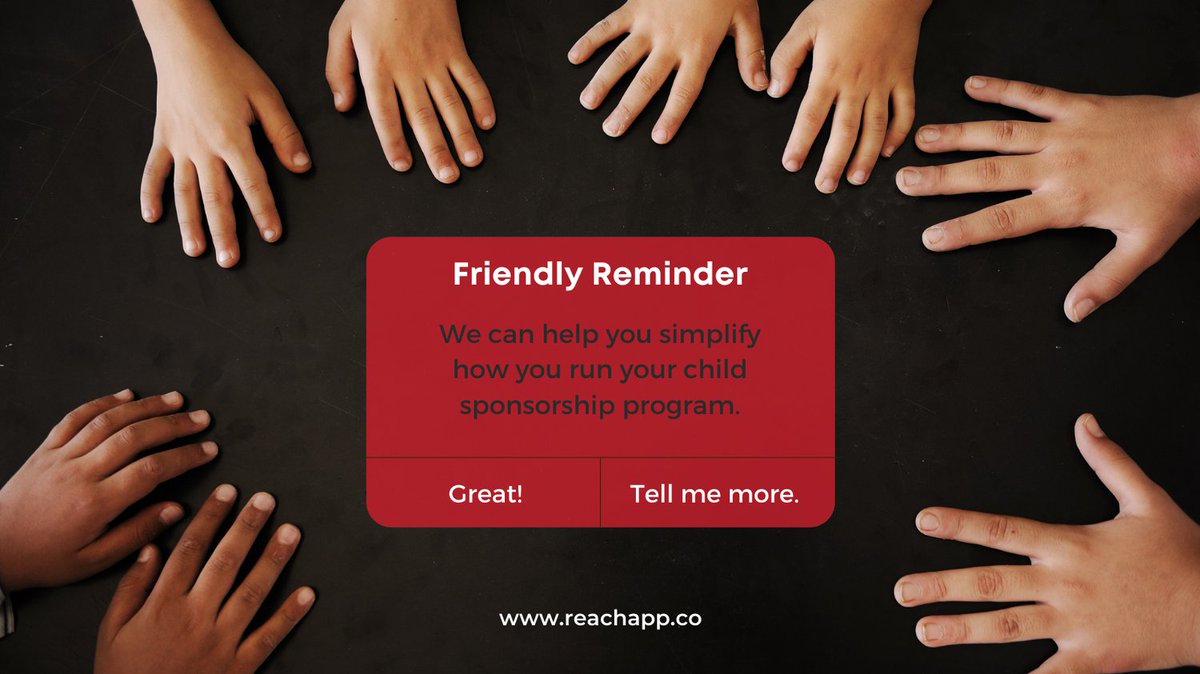 REACHapp's tweet photo. With the right system, managing your sponsorships, sponsors and donors can take a lot less time and resources. 

Schedule your personal demo today: https://t.co/ftrwrkHPqj.  

#sponsorachild #childsponsorship https://t.co/vaR1kjU5ko