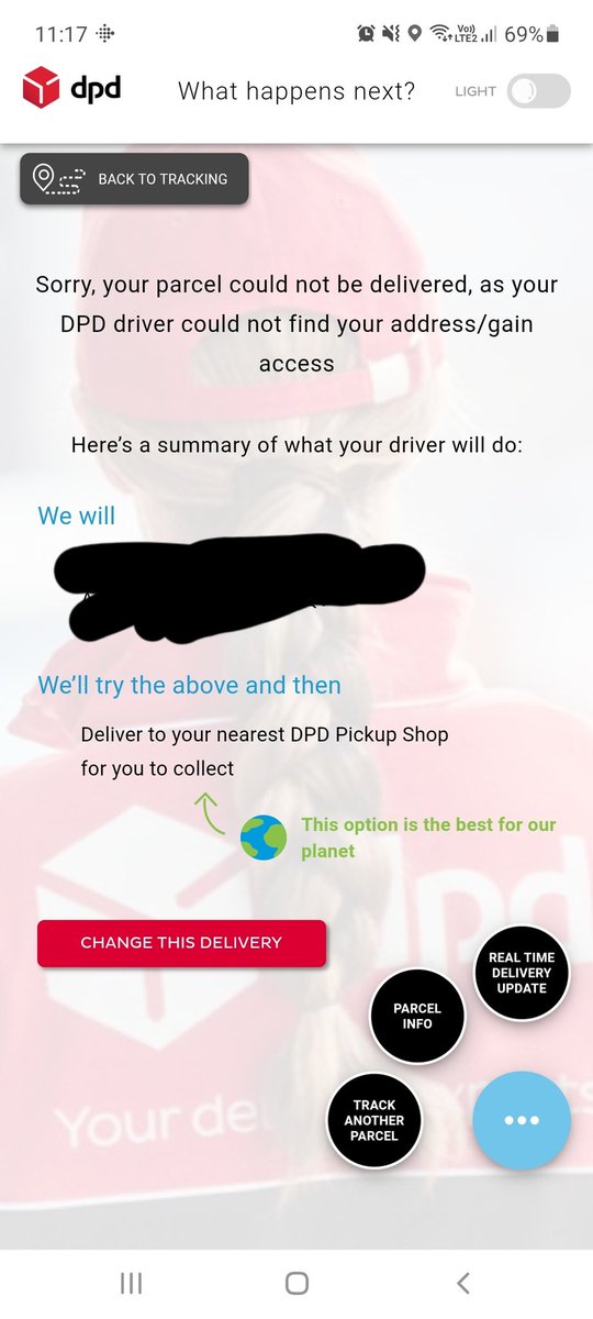 moodyelf6's tweet photo. @EE just thought you'd like to know what a cracking job @DPDgroup_news have done of delivering my new phone. Didn't turn up during my slot yesterday so I rearranged and today they apparently can't find my easy to find house and I have no redelivery options https://t.co/oy0sixO2pJ