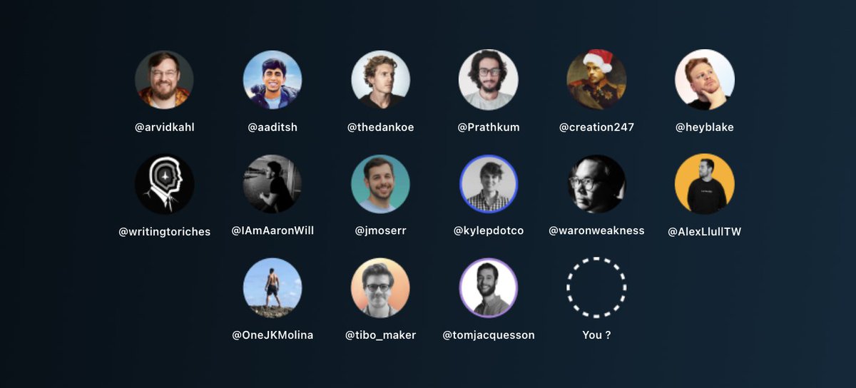 12 legends got a piece of Tweet Hunter

Want the same deal?  

Join the 2022 Twitter Growth Challenge and earn it 

Reply 👋   and I'll send you the details